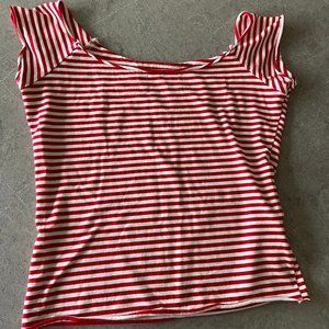 Brandy Melville Off The Shoulder Striped T-shirt